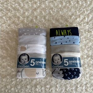 New Set of 10 Gerber Baby Onesies Sets Size 6-9 Months - Gray and Blue